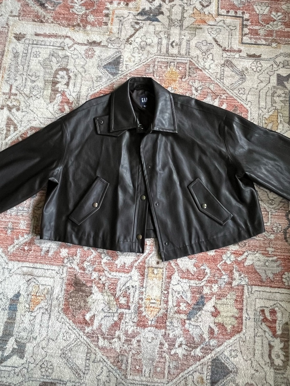 Women’s Brown Faux Leather Swing Jacket